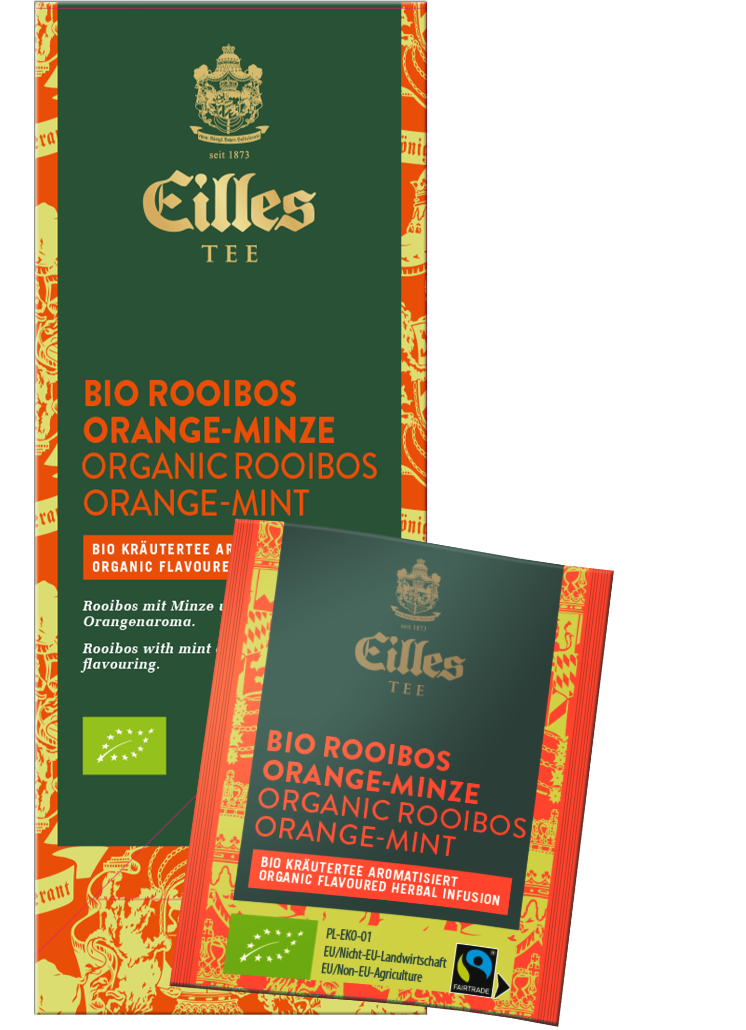 EILLES TEE BIO & FAIRTRADE - rooibos čaj - pomeranč a máta, CZ-BIO-001
